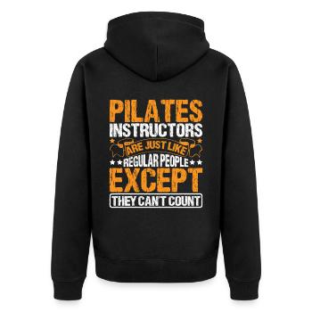 Pilates Instructors Can't Count 2 - Unisex Premium Organic Zip Hoodie - black - Back - Nico (187cm)