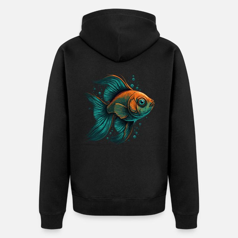 Œil de poisson - Veste à capuche bio Premium Unisexe - noir