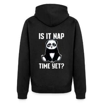 Is It Nap Time Yet 4 - Unisex Premium Organic Zip Hoodie - black - Back - Nico (187cm)
