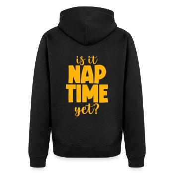Is It Nap Time Yet 2 - Unisex Premium Organic Zip Hoodie - black - Back - Nico (187cm)