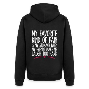 When My Friends Make Me Laugh Too Hard 2 - Unisex Premium Organic Zip Hoodie - black - Back - Nico (187cm)