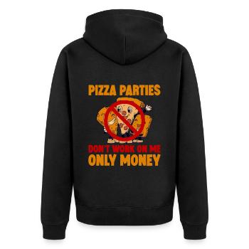 Les soirées pizza ne fonctionnent pas sur moi, seulement de l’argent 2 - Veste à capuche bio Premium Unisexe - noir - Dos - Nico (187cm)