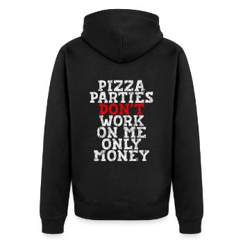 Les soirées pizza ne fonctionnent pas sur moi, seulement de l’argent 3 - Veste à capuche bio Premium Unisexe - noir - Dos - Nico (187cm)