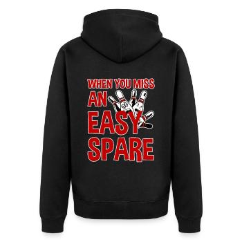 When You Miss An Easy Spare - Unisex Premium Organic Zip Hoodie - black - Back - Nico (187cm)
