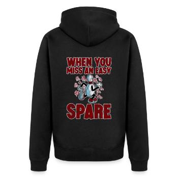 When You Miss An Easy Spare 3 - Unisex Premium Organic Zip Hoodie - black - Back - Nico (187cm)