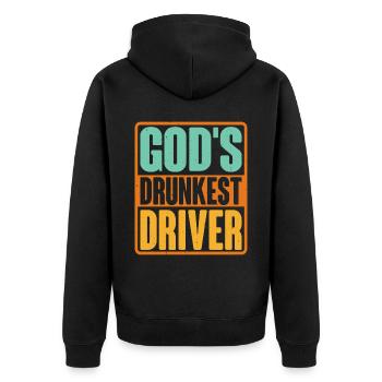 God's Drunkest Driver 5 - Unisex Premium Organic Zip Hoodie - black - Back - Nico (187cm)