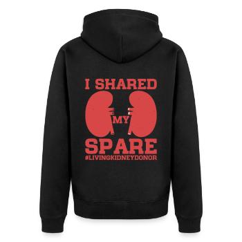 J’ai partagé mon #LivingKidneyDonor 12 - Veste à capuche bio Premium Unisexe - noir - Dos - Nico (187cm)