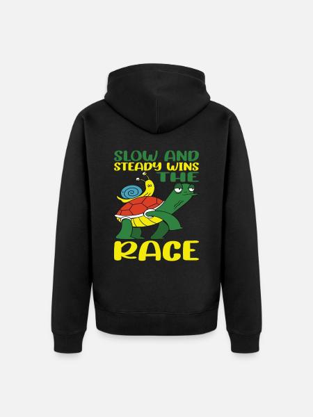 Slow And Steady Wins The Race 4 - Unisex Premium Organic Zip Hoodie - black