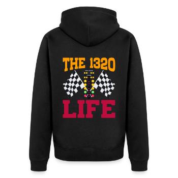 The 1320 Life 5 - Unisex Premium Organic Zip Hoodie - black - Back - Nico (187cm)