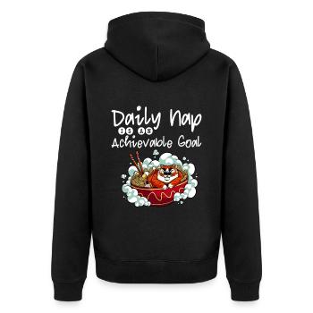 Daily nap is an achievable goal 4 - Unisex Premium Organic Zip Hoodie - black - Back - Nico (187cm)