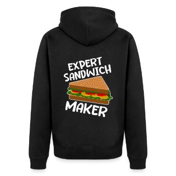 Expert Sandwich Maker 2 - Unisex Premium Organic Zip Hoodie - black - Back - Nico (187cm)