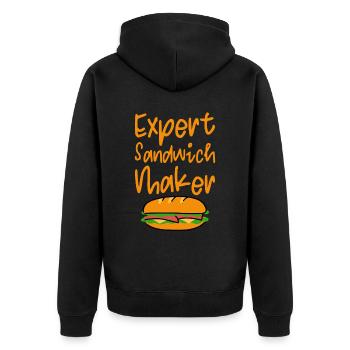 Expert Sandwich Maker 4 - Unisex Premium Organic Zip Hoodie - black - Back - Nico (187cm)