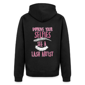 Améliorez vos selfies Voir un artiste des cils 4 - Veste à capuche bio Premium Unisexe - noir - Dos - Nico (187cm)