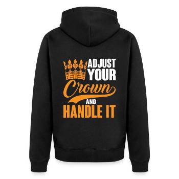 Ajustez votre couronne et manipulez-la 4 - Veste à capuche bio Premium Unisexe - noir - Dos - Nico (187cm)
