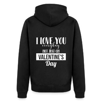 Je t’aime tous les jours, pas seulement le jour de la Saint-Valentin - Veste à capuche bio Premium Unisexe - noir - Dos - Nico (187cm)