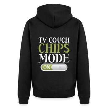 Tv Canapé Chips Mode On 4 - Veste à capuche bio Premium Unisexe - noir - Dos - Nico (187cm)