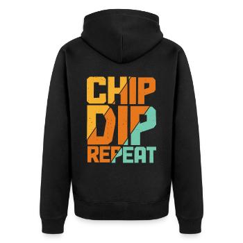 Chip Dip Répéter 11 - Veste à capuche bio Premium Unisexe - noir - Dos - Nico (187cm)