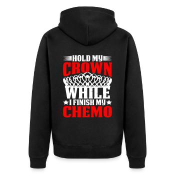 Tenez ma couronne pendant que je termine ma chimio 52 - Veste à capuche bio Premium Unisexe - noir - Dos - Nico (187cm)