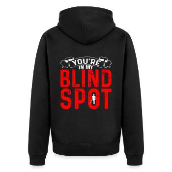 You're In My Blind Spot 8 - Unisex Premium Organic Zip Hoodie - black - Back - Nico (187cm)