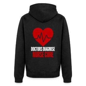 Doctors Diagnose Nurses Cure 4 - Unisex Premium Organic Zip Hoodie - black - Back - Nico (187cm)