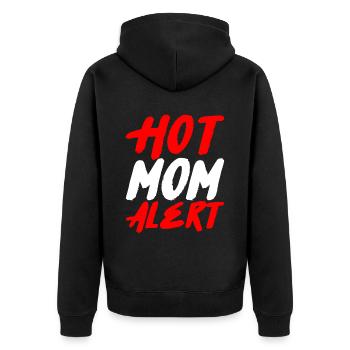 Hot Mom Alert 2 - Unisex Premium Organic Zip Hoodie - black - Back - Nico (187cm)