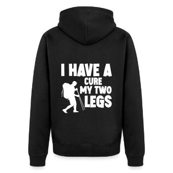 I Have A Cure, My Two Legs 4 - Unisex Premium Bio Zip Hoodie - Schwarz - Hinten - Nico (187cm)