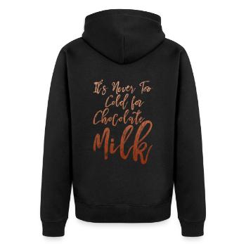 It's Never Too Cold For Chocolate Milk 3 - Unisex Premium Organic Zip Hoodie - black - Back - Nico (187cm)