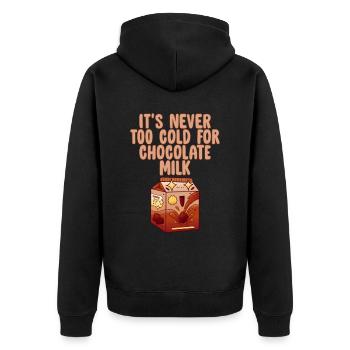 Il ne fait jamais trop froid pour le lait au chocolat 4 - Veste à capuche bio Premium Unisexe - noir - Dos - Nico (187cm)