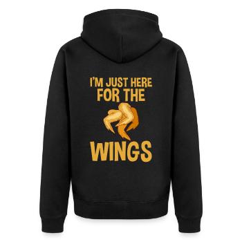 I'm Just Here For The Wings 2 - Unisex Premium Organic Zip Hoodie - black - Back - Nico (187cm)