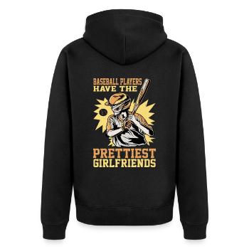 Les joueurs de baseball ont les plus jolies petites amies 5 - Veste à capuche bio Premium Unisexe - noir - Dos - Nico (187cm)