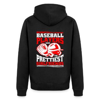 Baseball Players Have The Prettiest Girlfriends 6 - Unisex Premium Bio Zip Hoodie - Schwarz - Hinten - Nico (187cm)