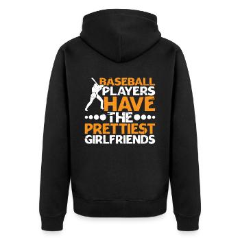 Baseball Players Have The Prettiest Girlfriends 7 - Unisex Premium Bio Zip Hoodie - Schwarz - Hinten - Nico (187cm)