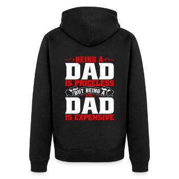 Being A Girl Dad Is Expensive 5 - Unisex Premium Bio Zip Hoodie - Schwarz - Hinten - Nico (187cm)
