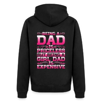Being A Girl Dad Is Expensive 6 - Unisex Premium Bio Zip Hoodie - Schwarz - Hinten - Nico (187cm)