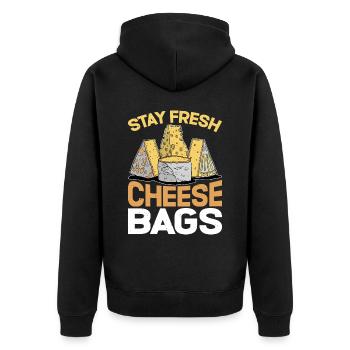 Stay Fresh Cheese Bags 36 - Veste à capuche bio Premium Unisexe - noir - Dos - Nico (187cm)