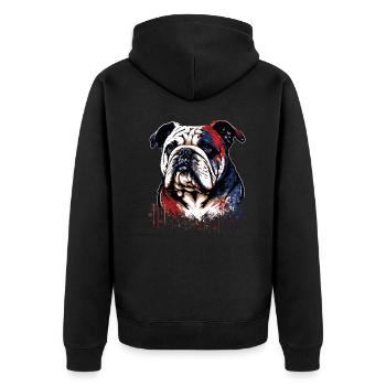 Bulldog Illustration - Veste à capuche bio Premium Unisexe - noir - Dos - Nico (187cm)