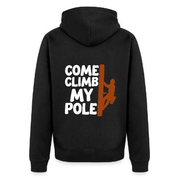 Come Climb My Pole 4 - Unisex Premium Organic Zip Hoodie - black - Back - Nico (187cm)