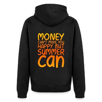 Money Can't Make You Happy But Summer Can - Unisex Premium Organic Zip Hoodie - black - Back - Nico (187cm)