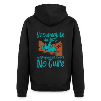 Snowmobile Addict And Praying That Theres No Cure4 - Unisex Premium Bio Zip Hoodie - Schwarz - Hinten - Nico (187cm)