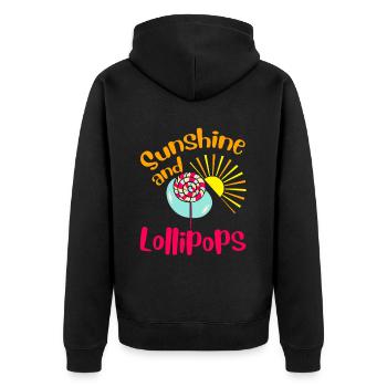 Sunshine And Lollipops 2 - Unisex Premium Organic Zip Hoodie - black - Back - Nico (187cm)