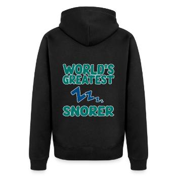World's Greatest Snorer 4 - Unisex Premium Organic Zip Hoodie - black - Back - Nico (187cm)