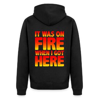 Il était en feu quand je suis arrivé ici 11 - Veste à capuche bio Premium Unisexe - noir - Dos - Nico (187cm)