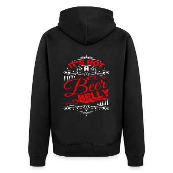 It's Not A Beer Belly 4 - Unisex Premium Organic Zip Hoodie - black - Back - Nico (187cm)