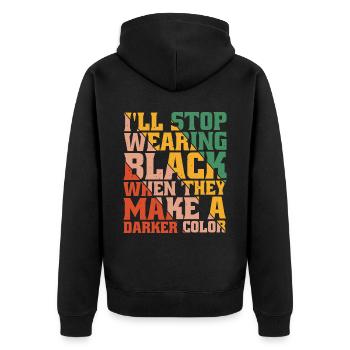 Arrêtez de porter du noir quand ils font une couleur plus foncée 5 - Veste à capuche bio Premium Unisexe - noir - Dos - Nico (187cm)