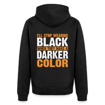 Arrêtez de porter du noir quand ils font une couleur plus foncée 6 - Veste à capuche bio Premium Unisexe - noir - Dos - Nico (187cm)