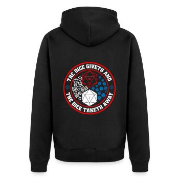 The Dice Giveth And The Dice Taketh Away 4 - Unisex Premium Organic Zip Hoodie - black - Back - Nico (187cm)