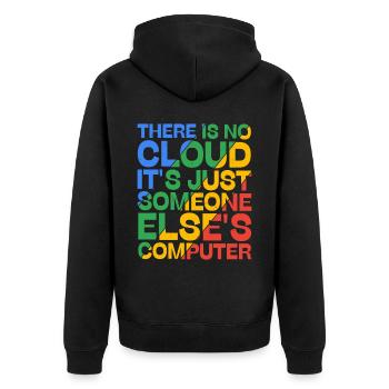 There Is No Cloud 19 - Unisex Premium Bio Zip Hoodie - Schwarz - Hinten - Nico (187cm)
