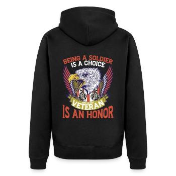 Being A Soldier Is A Choice 6 - Unisex Premium Organic Zip Hoodie - black - Back - Nico (187cm)
