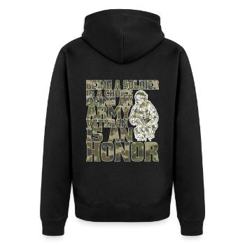 Being A Soldier Is A Choice 7 - Unisex Premium Organic Zip Hoodie - black - Back - Nico (187cm)