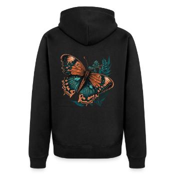 Rêves de papillons - Veste à capuche bio Premium Unisexe - noir - Dos - Nico (187cm)
